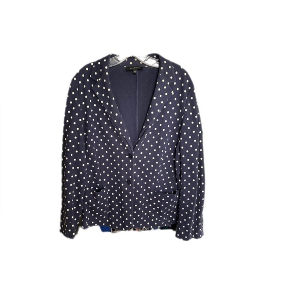 Talbots Navy White Polka Dot Blazer Jacket Women’s XL - Picture 3 of 10